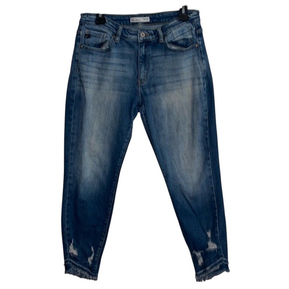 🌹KANCAN FRINGE HEM JEANS - Picture 1 of 9